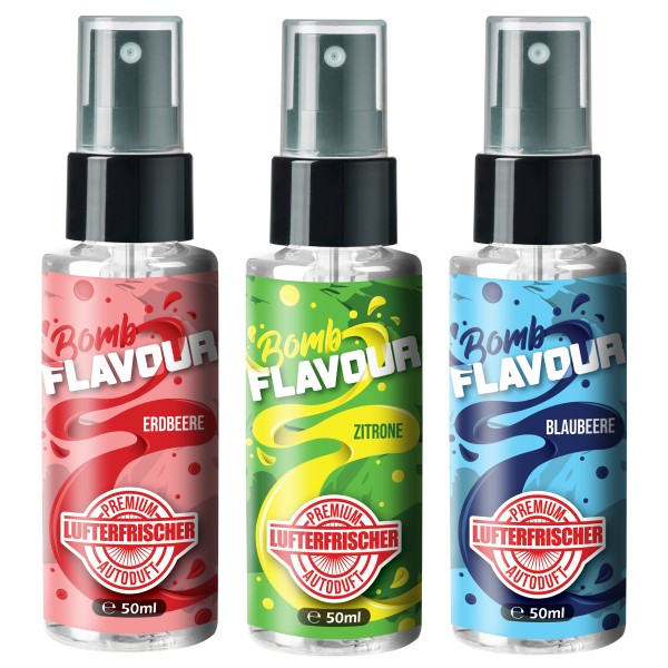 Flavour Bomb - ERDBEERE + ZITRONE + BLAUBEERE (3x50ml)
