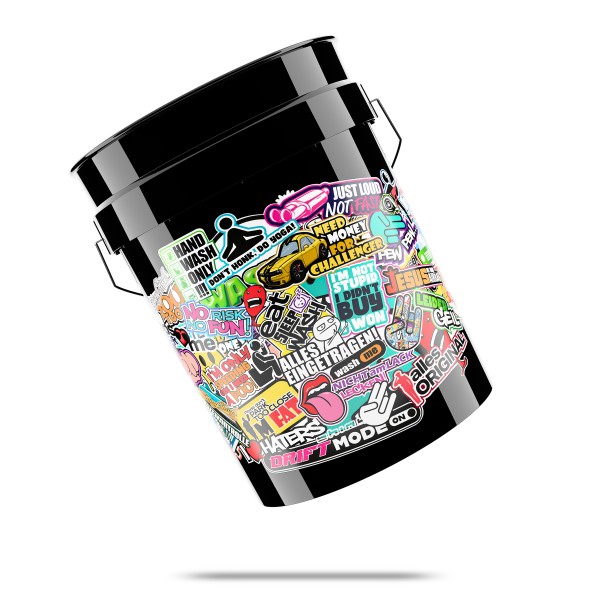 WASCHEIMER STICKERBOMB BLACK - 20L