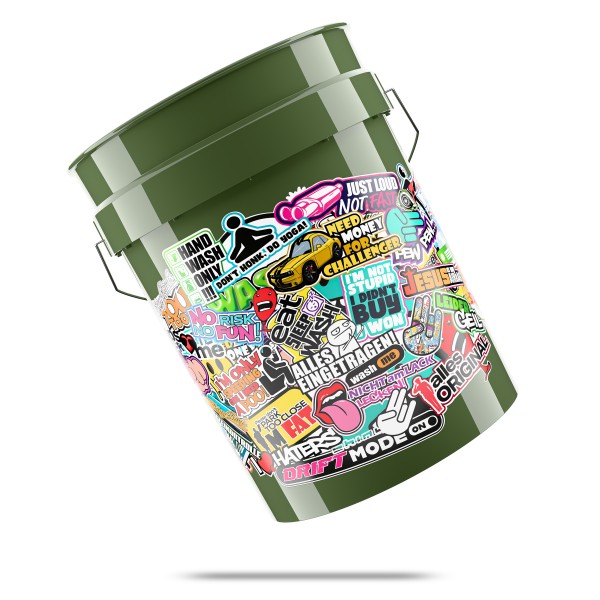 WASCHEIMER STICKERBOMB ARMY GREEN - 20L