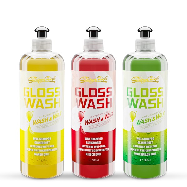 GLOSSWASH SHAMPOO KIT - WASH & WAX (3x500ml)