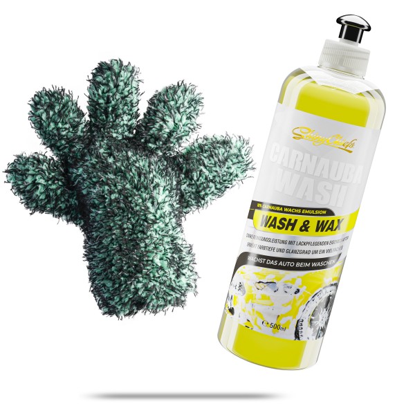 CARNAUBA WASH - WAX SHAMPOO 500ml + FIVE FINGER FLEECY WASCHHANDSCHUH