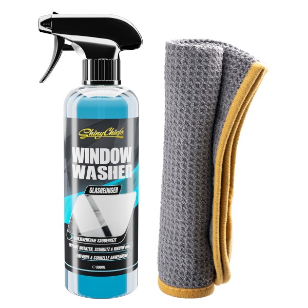 WINDOW WASHER GLASREINIGER 500ml + WAFFLE TOWEL SET