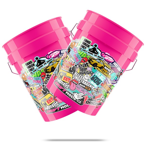 2x WASCHEIMER STICKERBOMB PINK - 20L