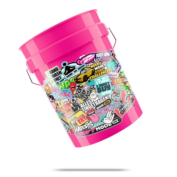 WASCHEIMER STICKERBOMB PINK - 20L